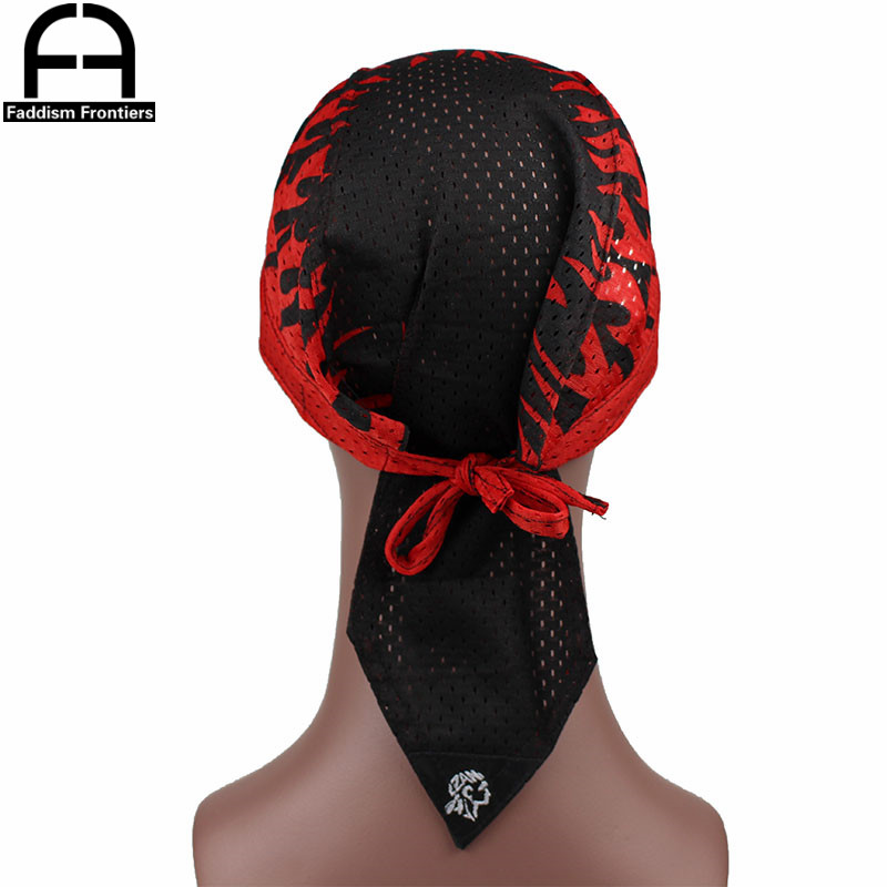 Summer Men's Mesh Durags Turban Bandanas Print Durag Breathable Doo Rag Headwear Hair Accessories Du Rag