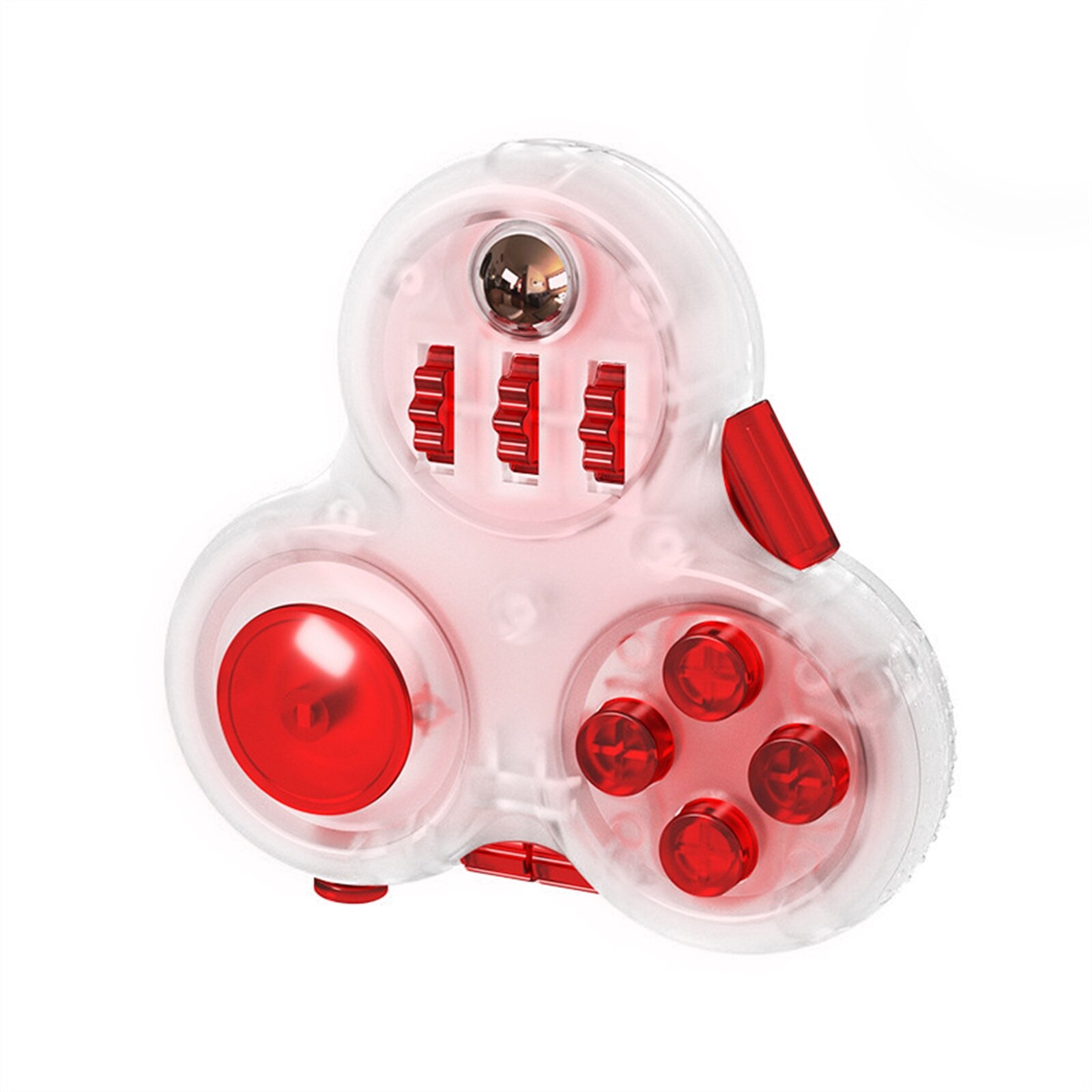 10 Fidget Functions Controller Pad Cube - Premium Novel Fidget Toy-Used Relieve Stress An Anti-Anxiety Hand Toy: Red