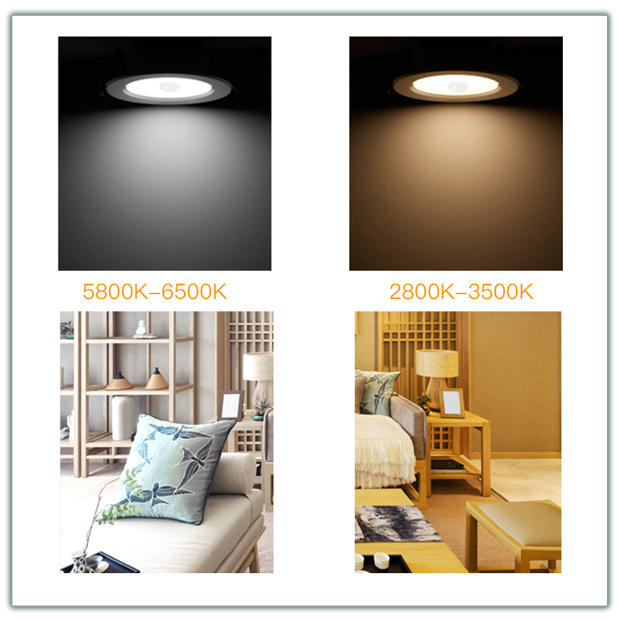 Led downlight 5w 10w 15w 20w led pir bevægelsessensor indbygget downlight til stue soveværelse loftsdekoration belysning