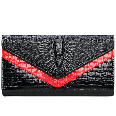 Pochette Alligator pour femmes 28x14cm, sac à main avec chaîne en or, pochette de fête: 1