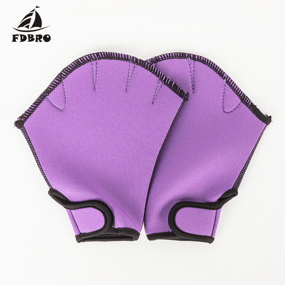 FDBRO Swimming Gloves Aquatic Fitness Water Resistance Aqua Fit Paddle Training Fingerless Gloves