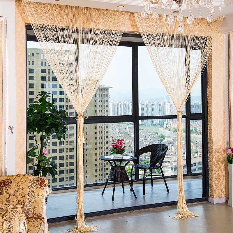 1x2 M Beaded String Curtain Door Curtain Beads Thread Curtains Window Wall Panel Room Doorway Home Living Room Wedding Decor