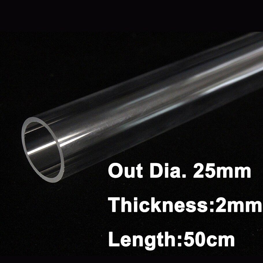 4Pc x50cm Crystal Pipe Plexiglass Solid Pipe DIY Level Gauge 99% Clear Hard Tube Aquarium Water Supply Visiable Out Dia.16-40mm: Out Dia.25mm