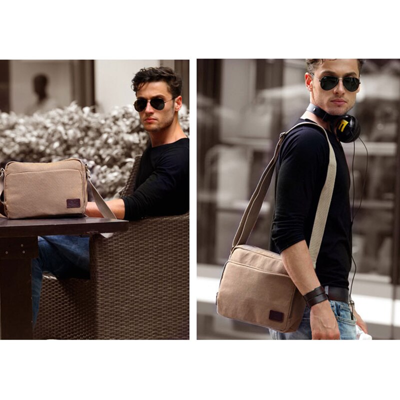 Heren canvas messenger bag vintage merk messenger schoudertas outdoor reistas unisex tas schoudertas klepzak tas