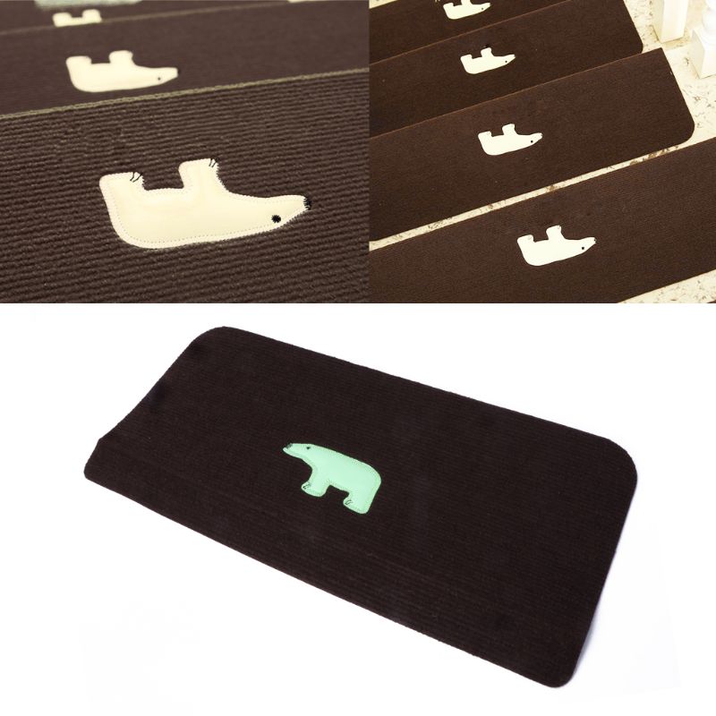 Antislip Lichtgevende Tapijt Traptreden Schijnen 'S Nachts Beer Anti-Slip Trappen Tapijt