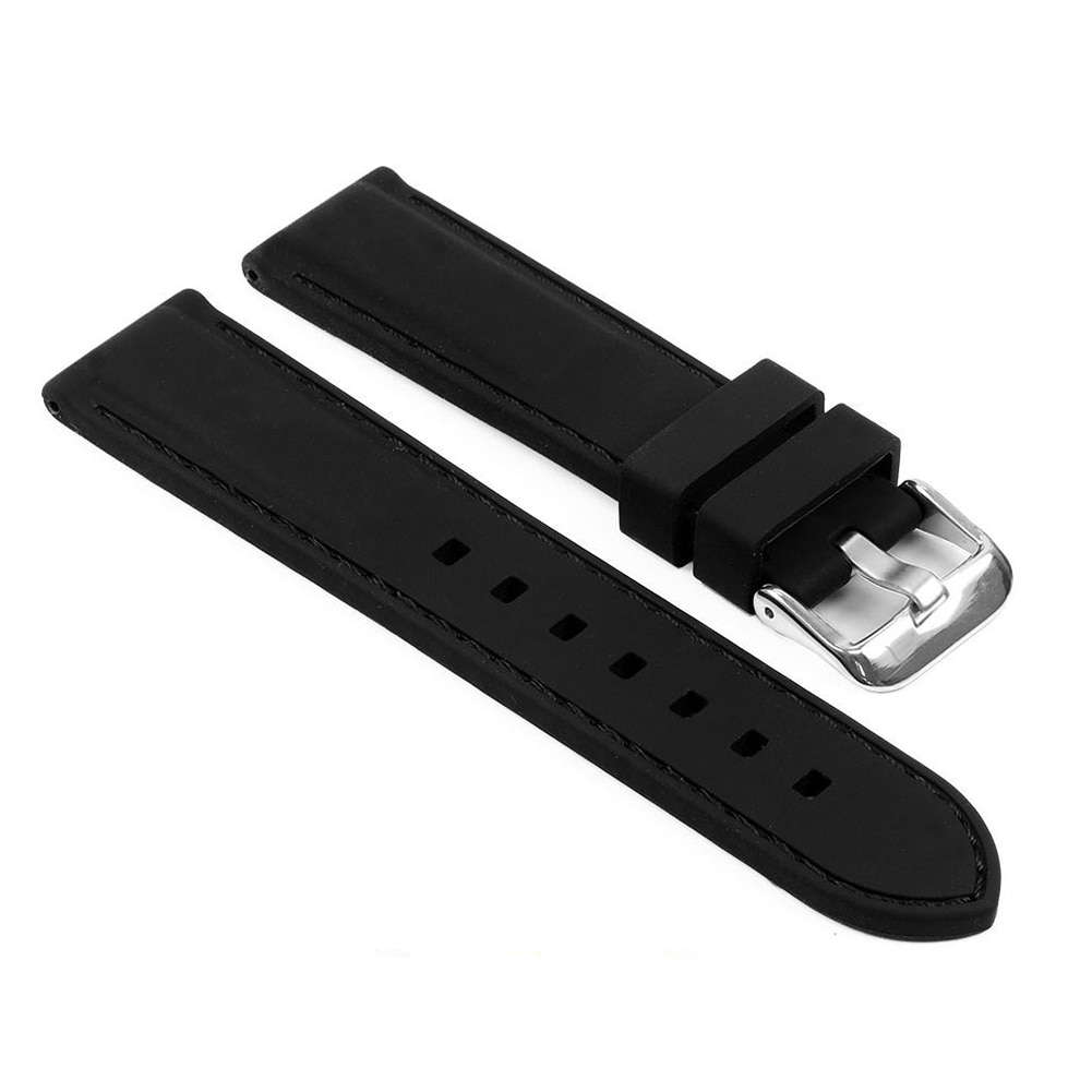 18mm-24mm bredde myk silikon klokkerem spenne klokkerem erstatning armbånd klokkerem