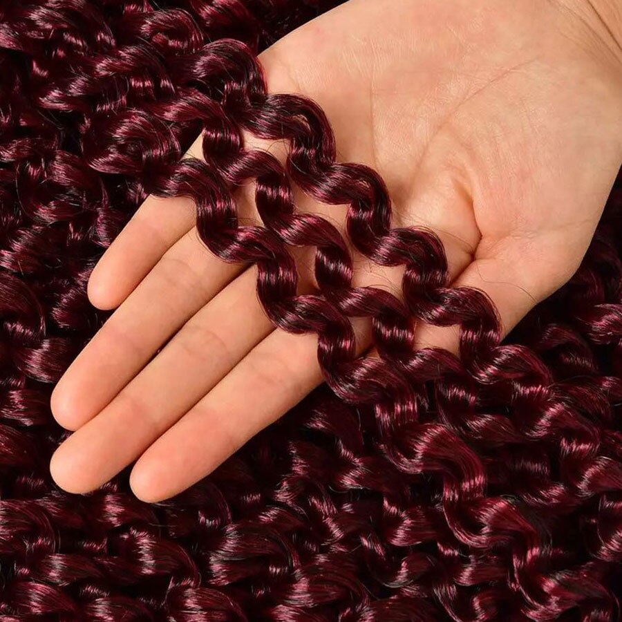 Szydełkowe warkocze syntetyczne włosy pasja skręcać rzeka bogini zapleciony doczep robić włosów Ombre brązowy Faux Locs z kręconymi włosami za pomocą148