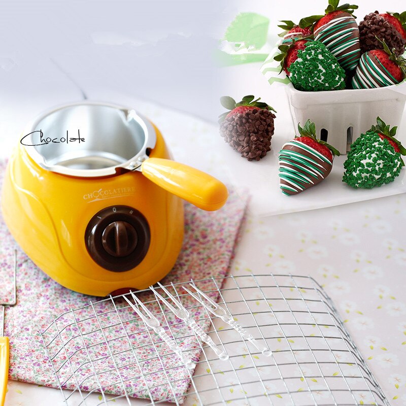 Mini four à chocolat et à savon à cylindre unique, 220V, jaune, pour la fabrication maison de pots de chocolat et de desserts, prise EU/AU/UK