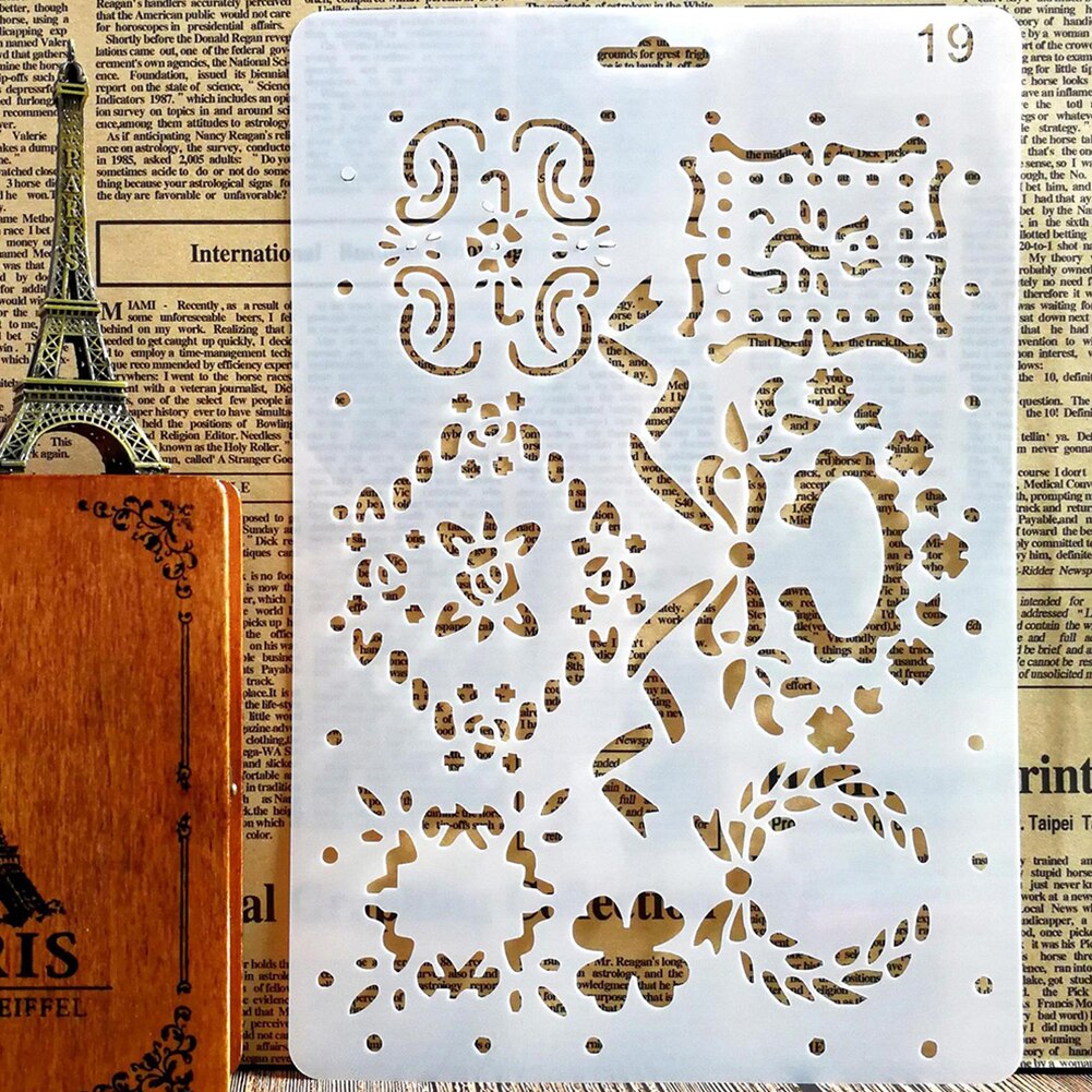 Engelsk alfabet nummer diy scrapbog tegning skabelon måling lineal stencil lavet af plast med glat blæk kant, holdbar