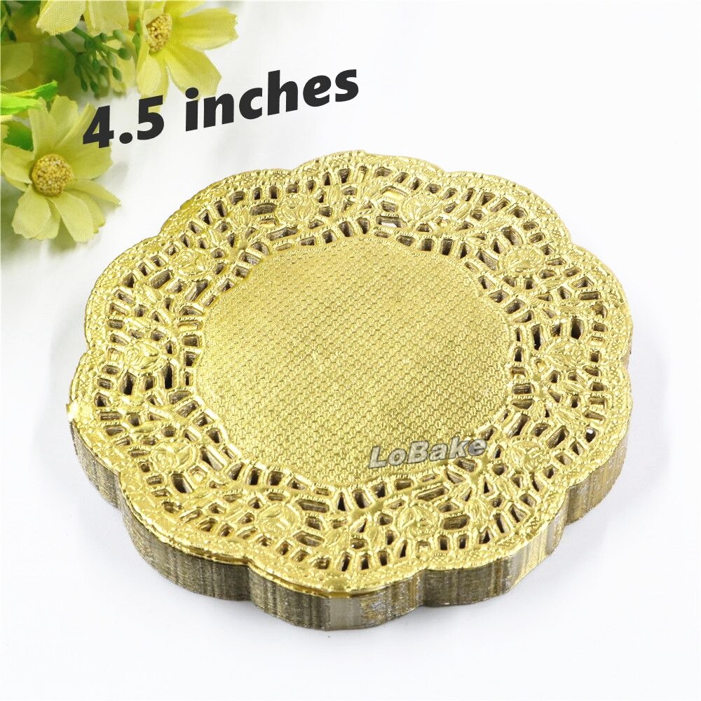 Napperon rond en dentelle de papier doré, haute thermostabilité, accessoires de table de cuisine, 100 pouces, 4.5