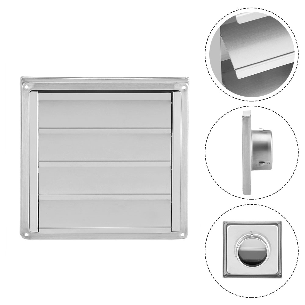 100 MM Rvs Air Vent Buitenmuur Ventilatie Cap Beweegbare Vierkante Luchtuitlaat Keuken Badkamer Muur Roosters Duct Cover