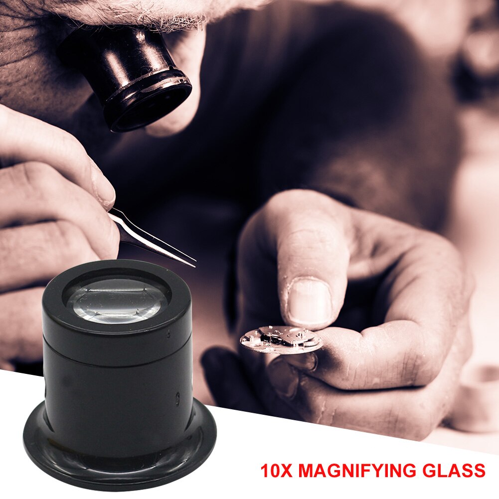 Magnifying Glass Loupe Lens Portable Monocular 10X Magnifying Glass Magnifier Watch for Eye Magnifier Len Repair Kit Accessories