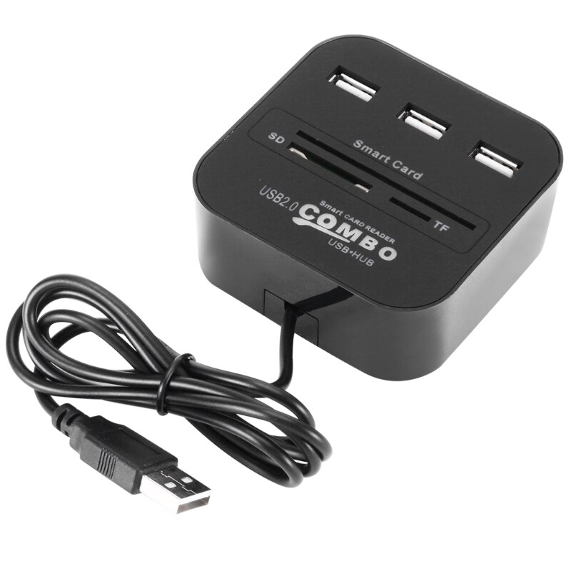 Bærbar usb sim smart kortlæser til bankkort ic / id emv sd  tf 3 usb hub mmc usb-ccid iso 7816 cacdnieatm ic simsdtf