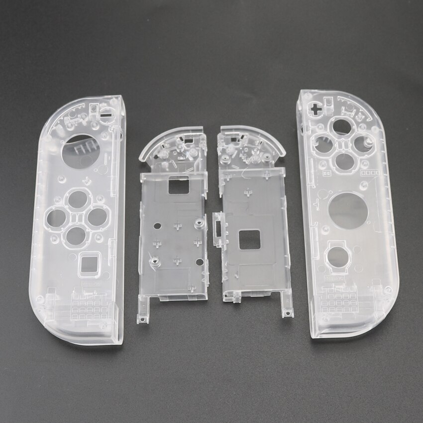 YuXi Clear White Plastic L R Housing Case Cover for Nintend Switch NS NX Joy Con Console Shell Replacement Parts: W