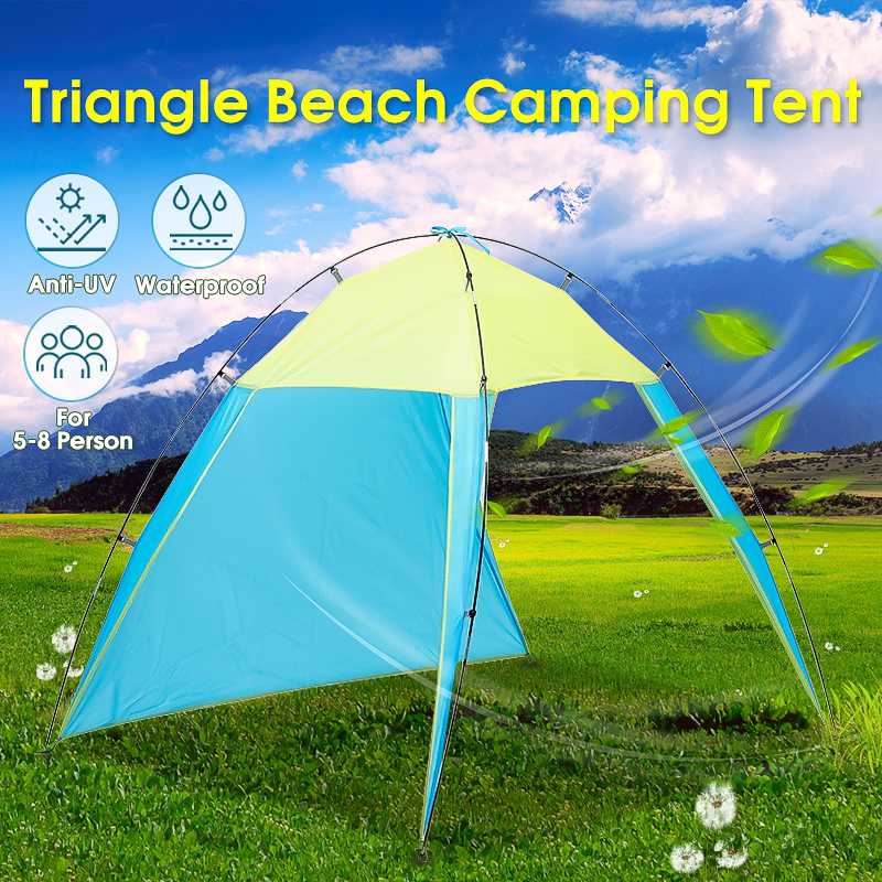 5-8 Personen Luifel Draagbare Camping Zonnescherm Onderdak Driehoek Strand Tent Parasol Wandelen Tenten Outdoor Thuis Tuin Zon onderdak