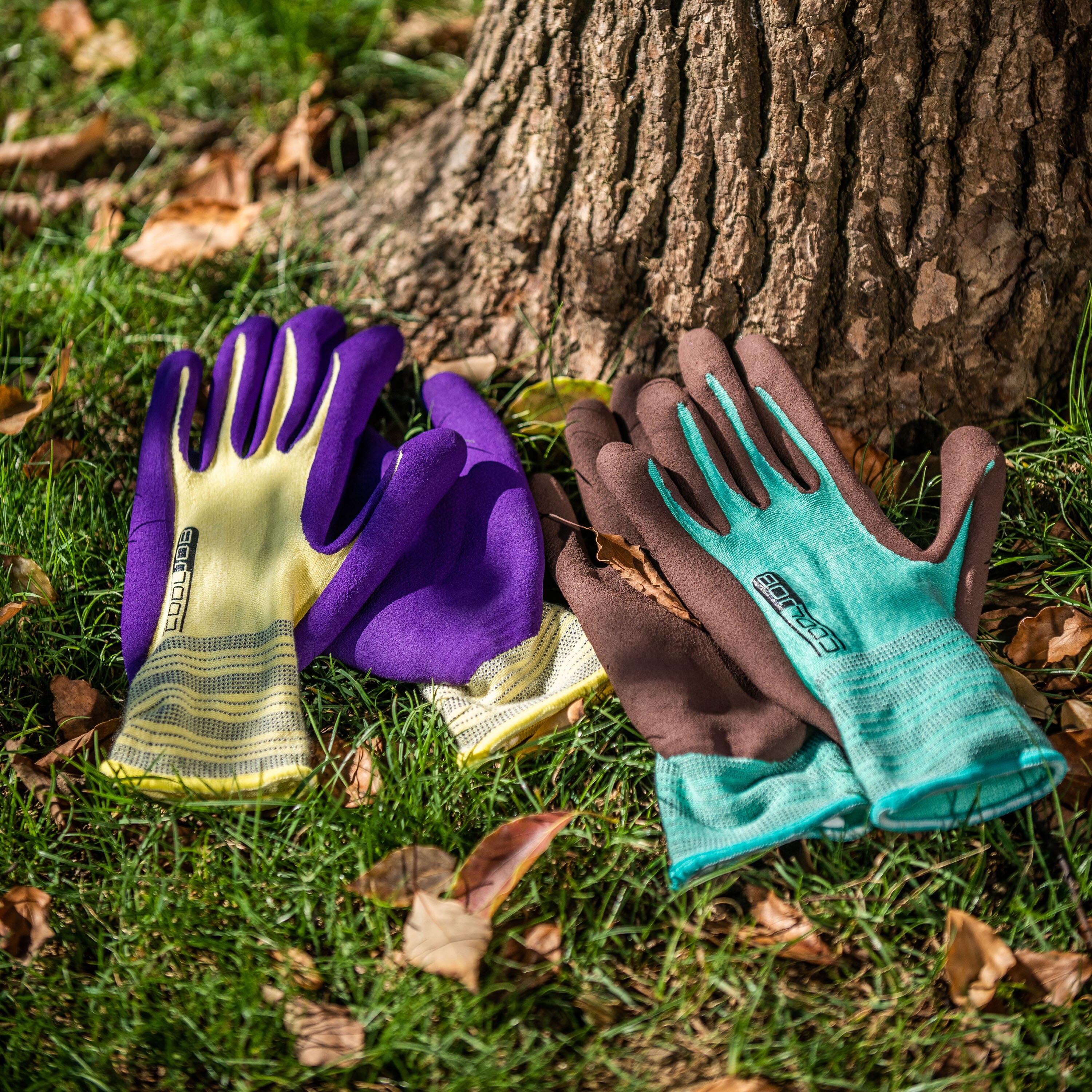 COOLJOB 2 Pairs Gardening Gloves for Women/Men, Breathable Rubber Coated Non-Slip Durable Garden Gloves for Lawn, 2 Pairs XL