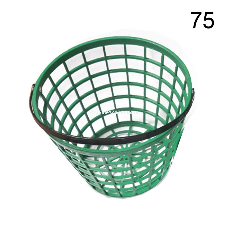 Portable Golf Ball Basket Green Durable Nylon Golfball Container with Handle Ball Holder Box Contain Sports Training: 75 balls
