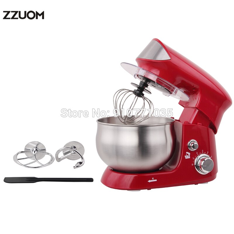 ZZUOM 6-Speed Chef Kitchen Mixing Flour Mixer Machine 220V Stand Mixer With Beater, Dough Hook And Egg Whisk: Red / AU