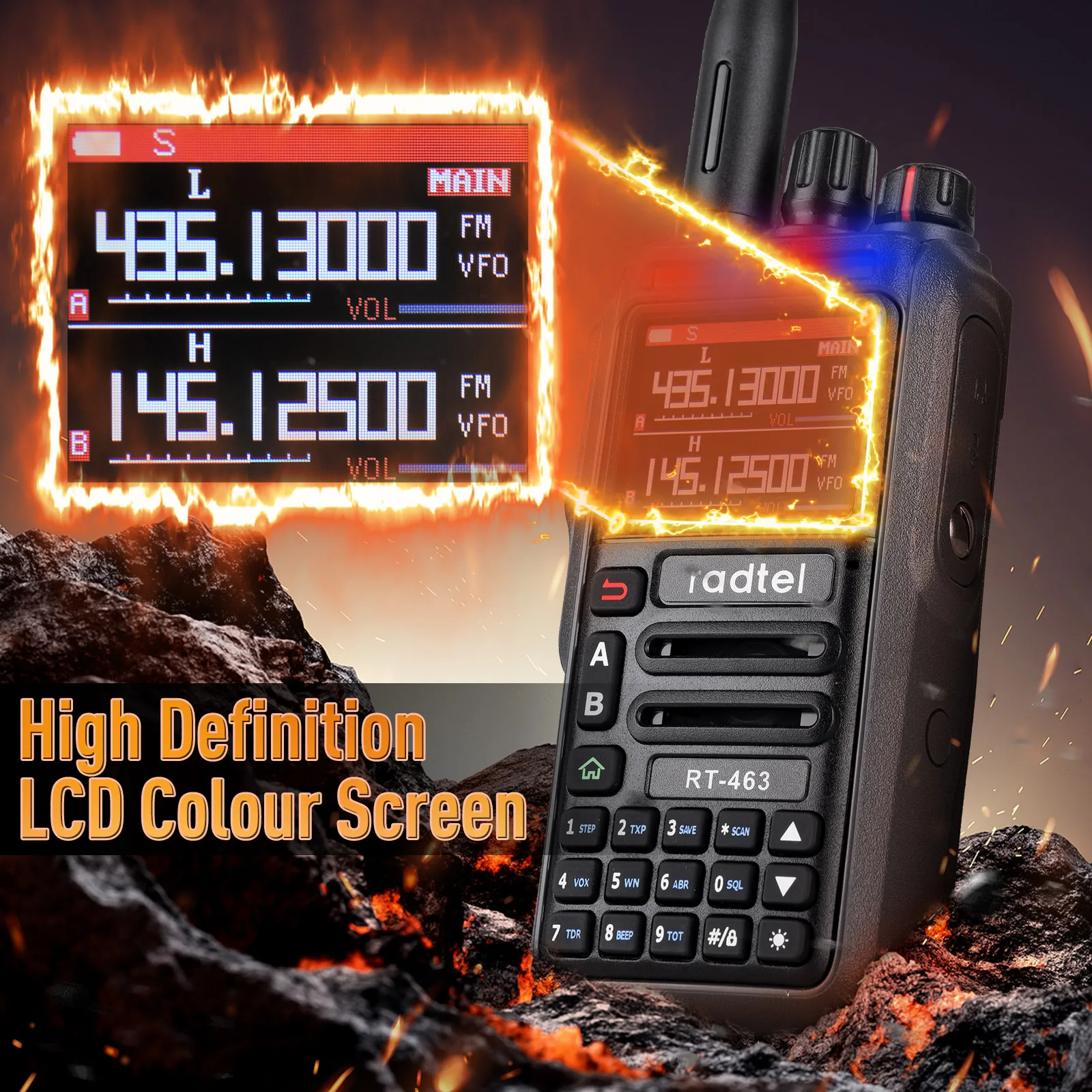 Radtel RT-463 8w Vollband-Amateurfunk 199CH Amateur Walkie Talkie AM Air Aviation Band Satcom NOAA Wetterkanal