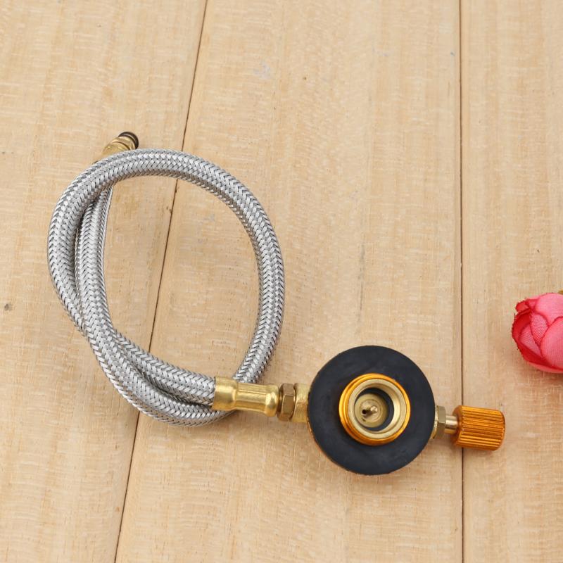 Adaptador de manguera trenzada para cocina de acampada al aire libre, estufa de Gas quemador de, Conector de horno, válvula de tanque de Gas para cocina de acampada