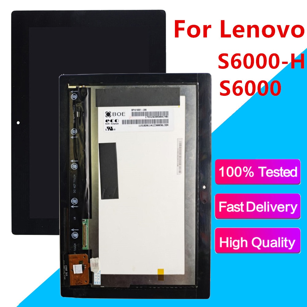 Pantalla LCD de 10,1 "S6000-F S6000 para Lenovo, con sensor de Digitalizador de pantalla táctil, Panel de montaje completo