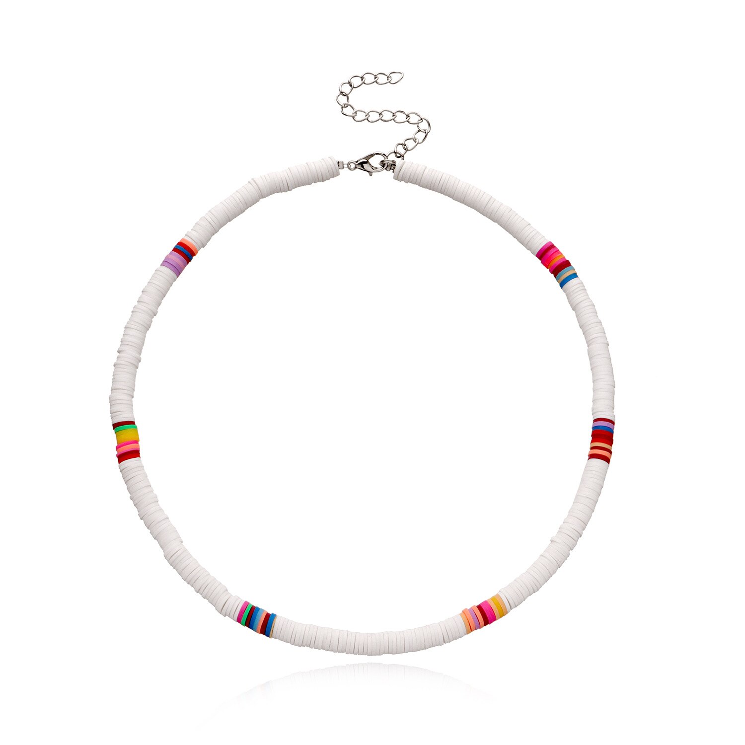 Tauam Zomer Wit Zwart Kleur Zachte Klei Kralen Choker Kettingen Voor Vrouwen Mannen Eenvoudige Minimalistische Kraag Kettingen Sieraden: ZW3516-10