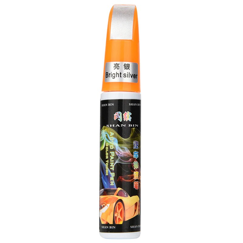 DIY Auto Paint Repair Pen Brush Black Car Body Repair Tool Car Clear Scratch Remover Touch Up Pens Car Paint Tool: Bright silver