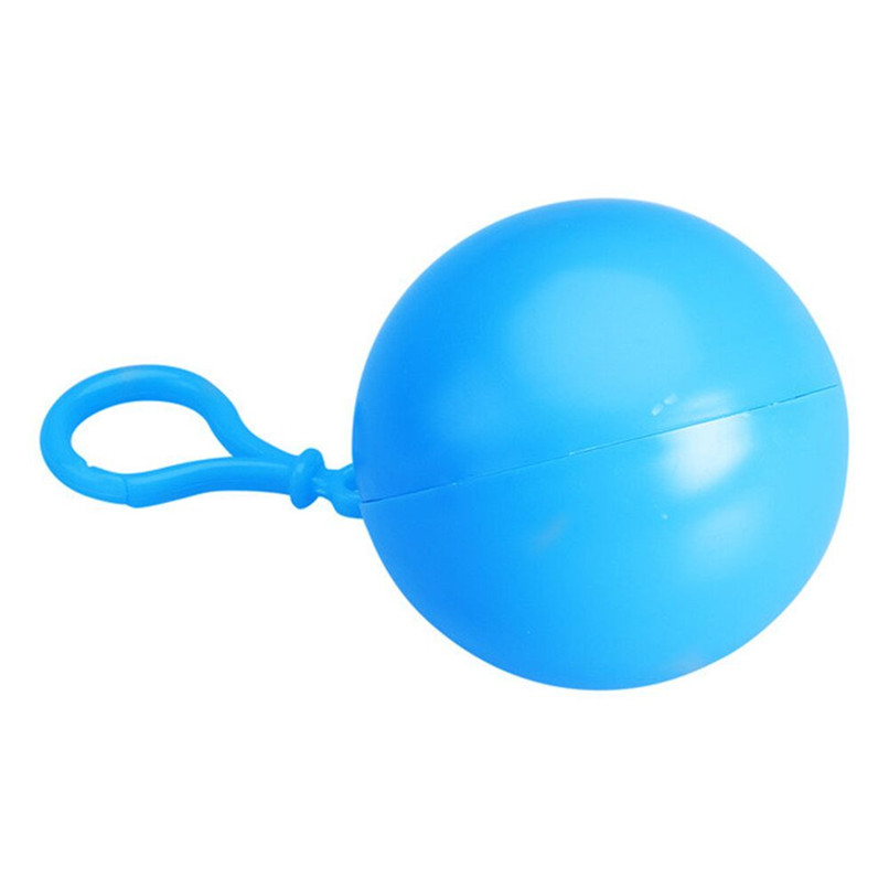Chubasquero Unisex impermeable bola impermeable desechable portátil impermeable Poncho llavero #2h29: Sky Blue