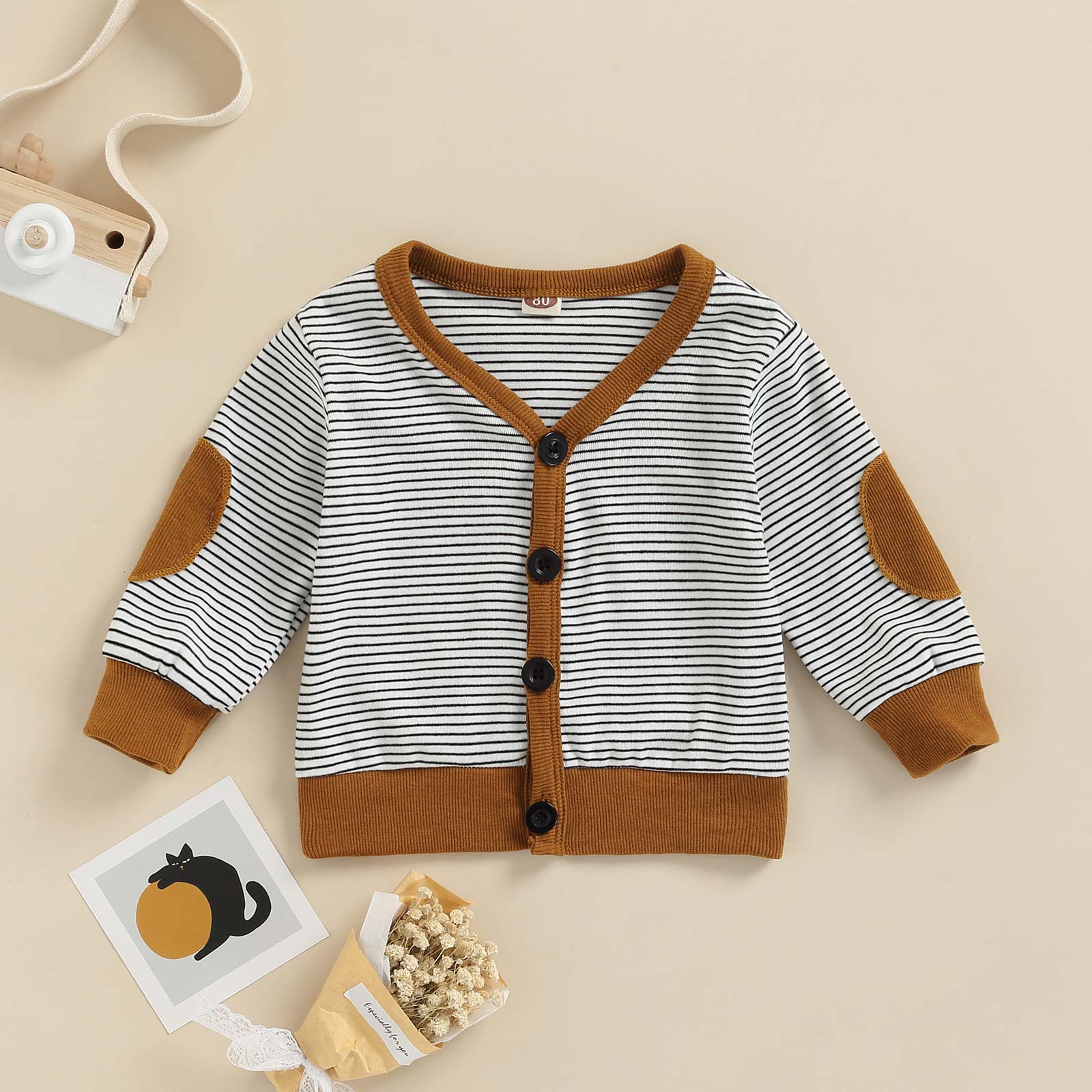 Baby Baby Jongen Meisje Lente Herfst Kleding Baby Jassen Streep Patchwork Lange Mouwen Single-Breasted Jassen Kleding