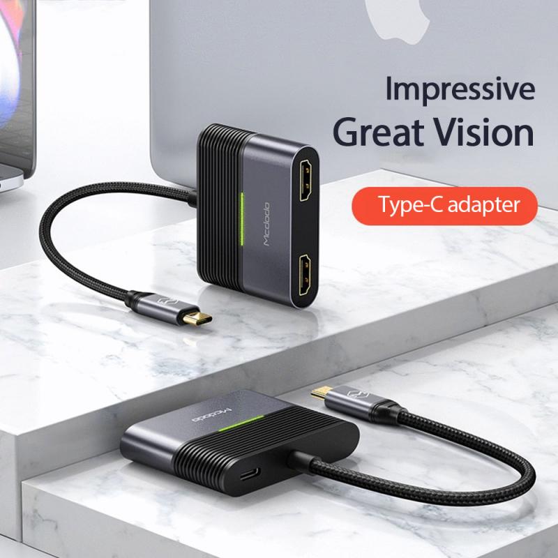 4k usb type c til Dobbel hdmi kvinnelig 100w pd hurtiglading kontor tilleggsadapter hdmi omformer til macbookpro samsung  s9