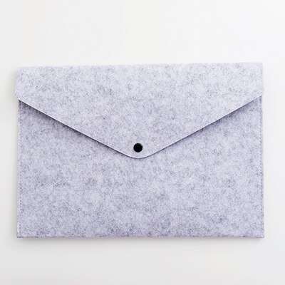 Simple Solid A4 Big Capacity Document Bag Business Briefcase File Folders Chemical Felt Filing Products Student: light grey