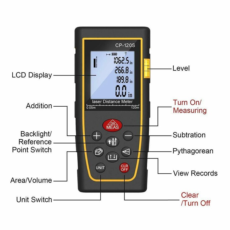CP-120S 120M Numérique Compteur de Distance Télémètres à Mesurer Diastimètre