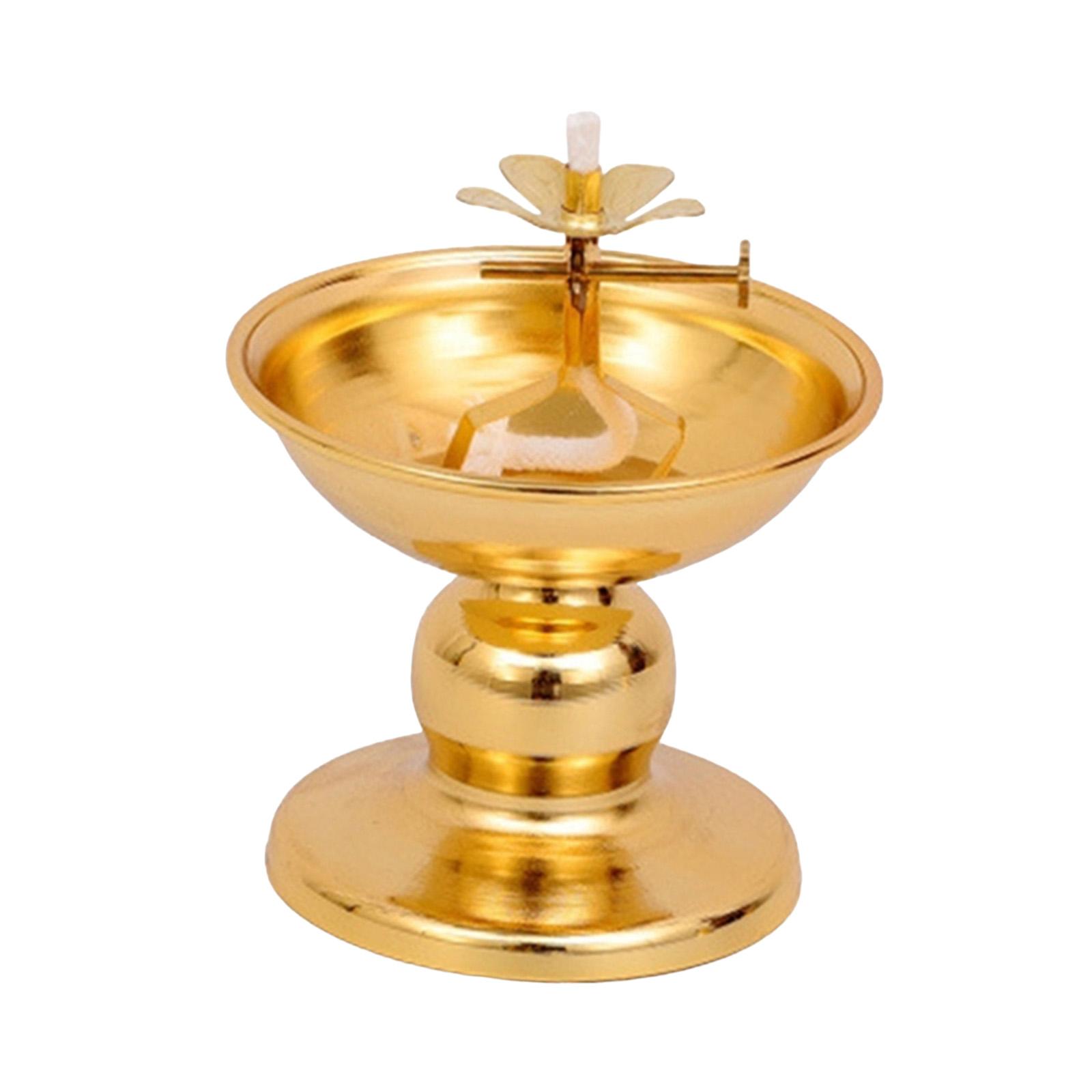 Ghee Lampenfassung, Öllampenschale, dimmbar, buddhistische Legierung, Butterlampenfassung für Wohnzimmer, Zuhause, Desktop, Dekoration, Ornament: Goldene