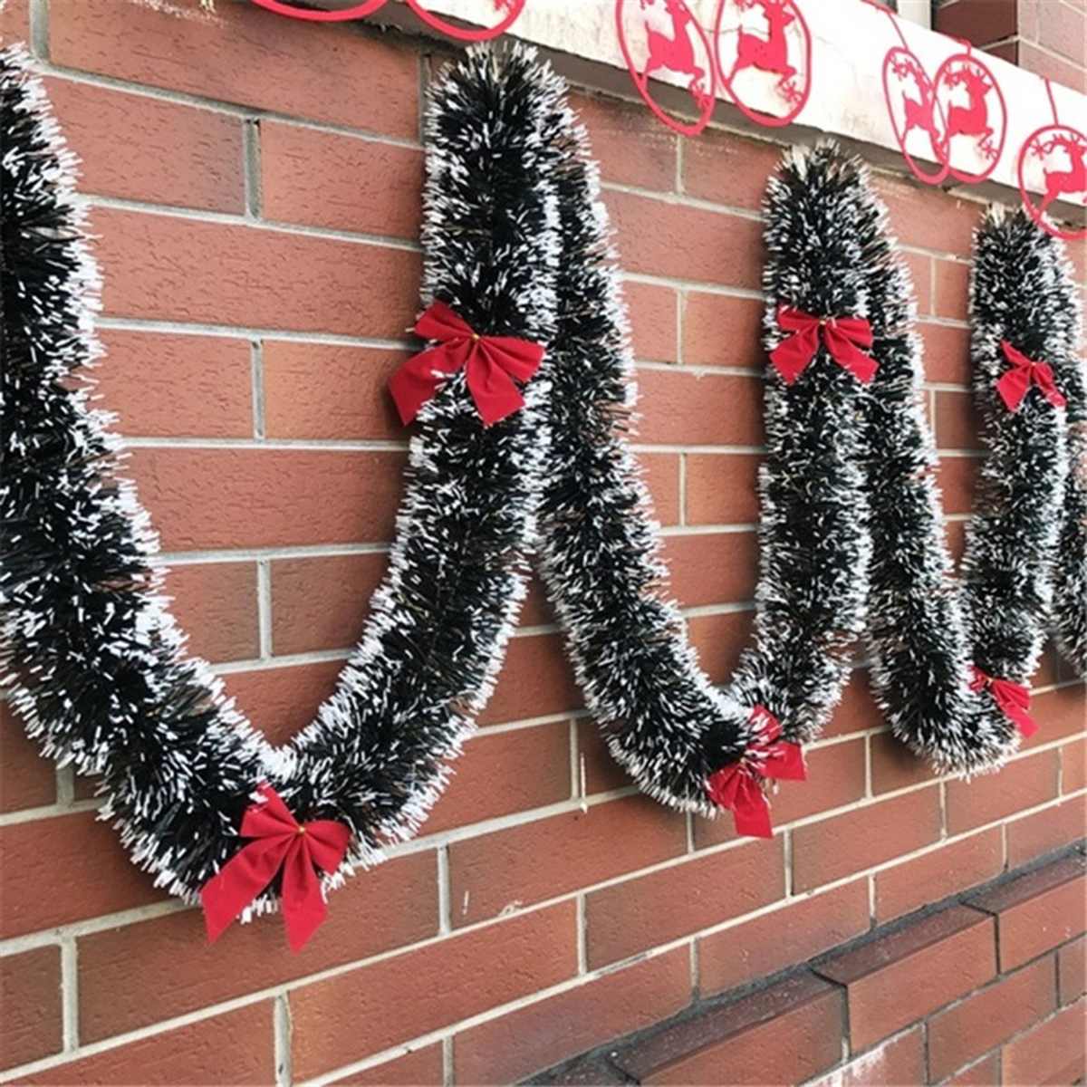 1pcs 2m red or yellow Christmas Garlands Artificial Madder Frosted Tinsel Garlands Tree Hanging Garlands For Decoration