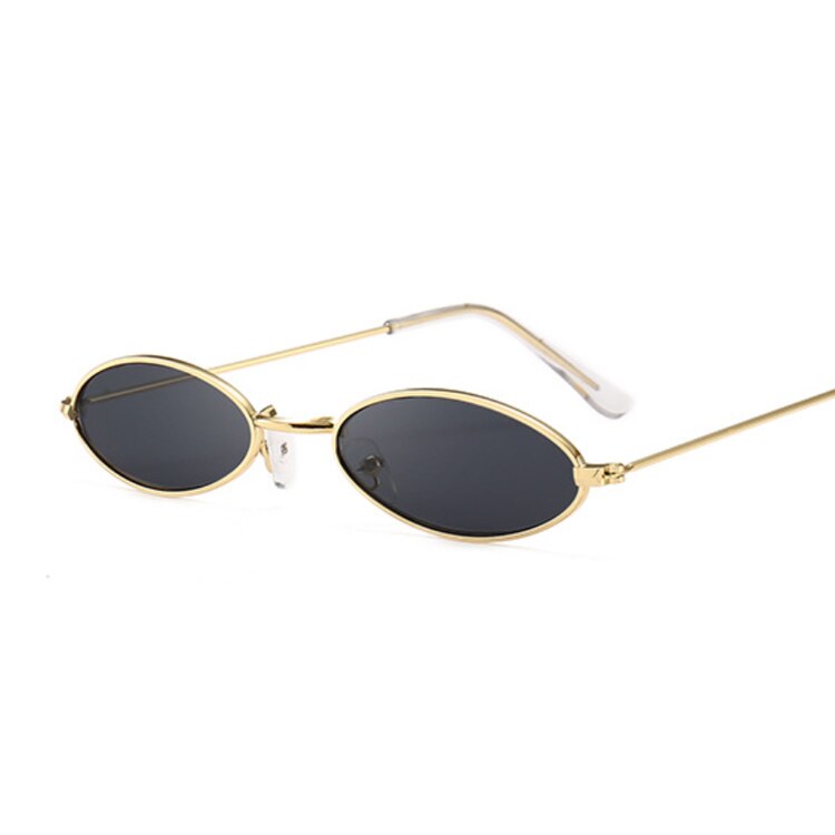 Gafas de sol ovaladas Vintage para hombre y mujer, lentes Retro claros, UV400,: GoldGray