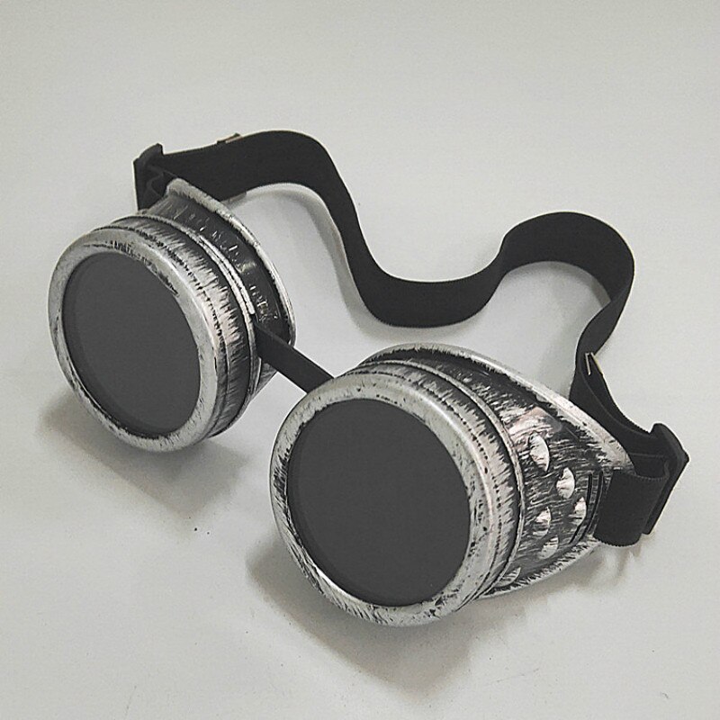 Tungmetal steampunk motorcykel briller gotisk stil driver beskyttelsesbriller beskyttelsesbriller til cosplay halloween dekorationer: D
