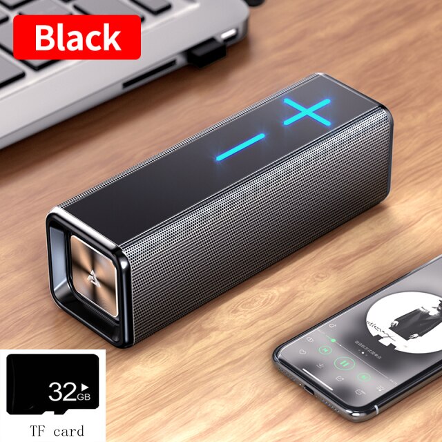 Portable Wireless Bluetooth Speaker Caixa De Som Music Sound Box Blutooth For Subwoofer Bocina Baffle Blootooth Bass Acoustics: Black 32GB TF Card