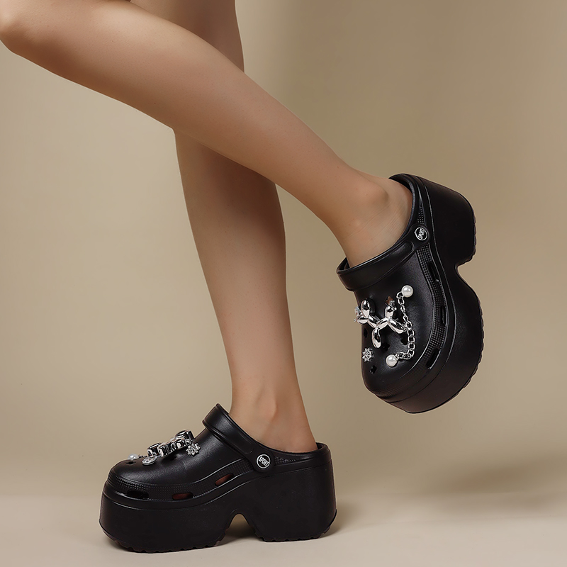 Vrouwen Diy Klompen Klompen Sandalen Zomer 2024 Slip Op Wedge Platform Sandalen Vrouw Modeketen Dikke Zool Tuin Schoenen Dames