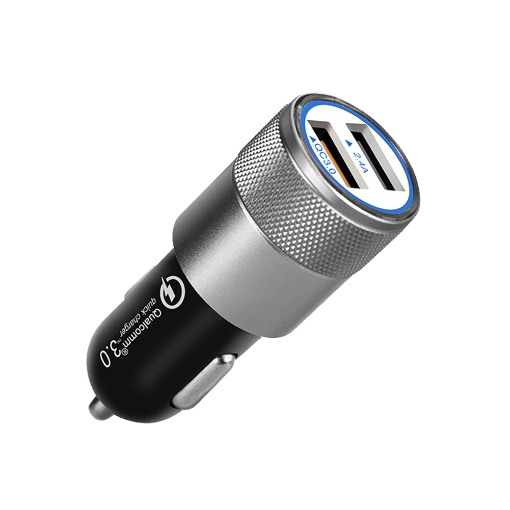 Byscoon 30w usb mini-autoladegerät schnellladefunktion  qc 3.0 schnelllade-metallladegerät für iphone 13 pro max, 12 mini , 11 xr xs und samsung: Silber