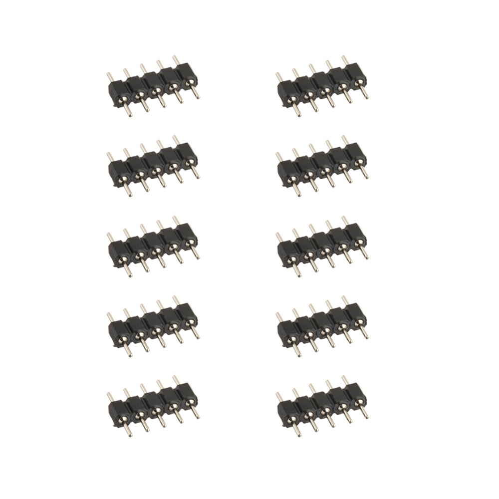 10-100 stk 4- pinners 5- pinners nål rgb rgbw-kontaktadapter mannlig dobbeltinnsats til rgb rgbw 5050 3528 2835 ledet stripe lys