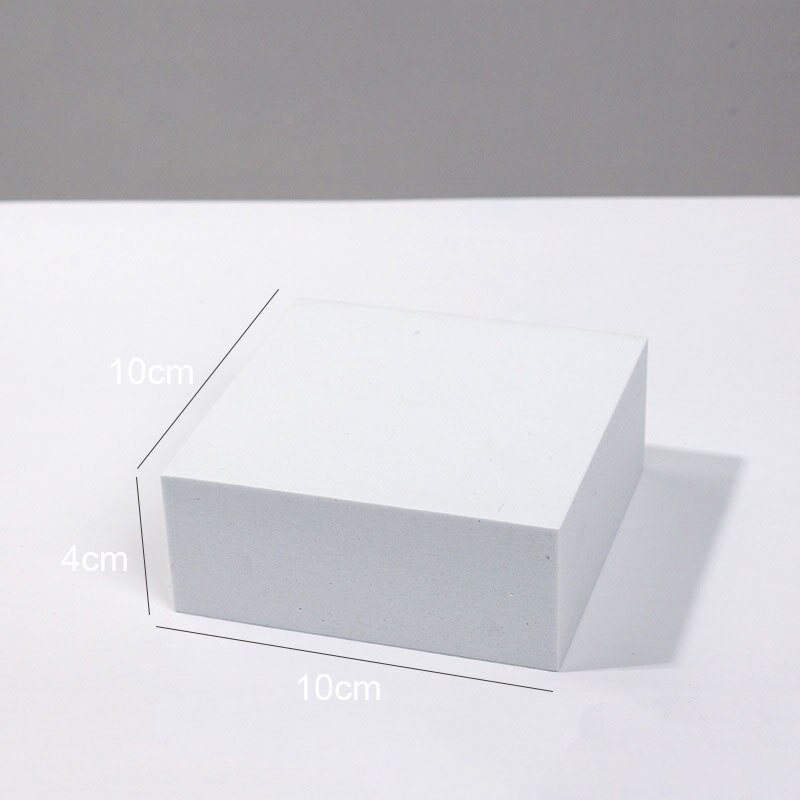 Cubos blancos para fotografía de mesa, Material de decoración de fondo 3D para posar fotos, joyería, juguete cosmético: Square 10x10x4 cm