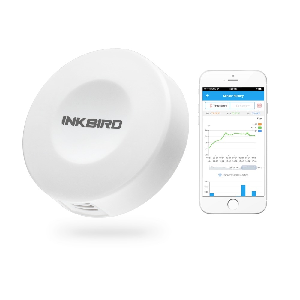 INKBIRD – Mini capteur intelligent de température et d&#39;humidité, IBS-TH1, avec enregistreur de données, thermomètre et hygromètre, pour IOS/Android, application gratuite, animaux domestiques