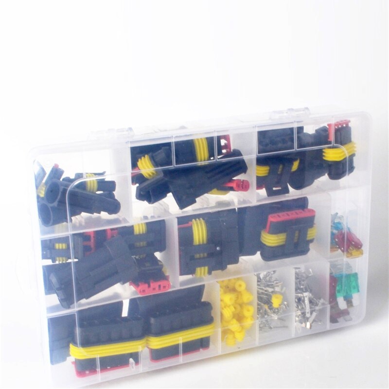 216Pcs/Box Waterproof Automotive Wire Connector Plug 1-6P With Fuse Electrical Equipment Female Male Way AMP Super Seal