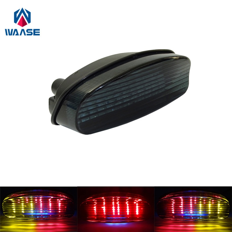 Waase motorcykel för suzuki  gs500 2001-2002 / gs500f 2004 krom bakljus bak broms blinkers integrerat led ljus