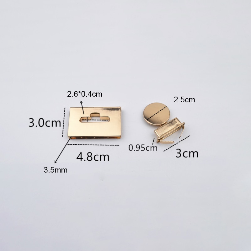 Magnetisk lås drejelås drejelåse metal hardware til diy håndværk udskiftning håndtaske taske tilbehør