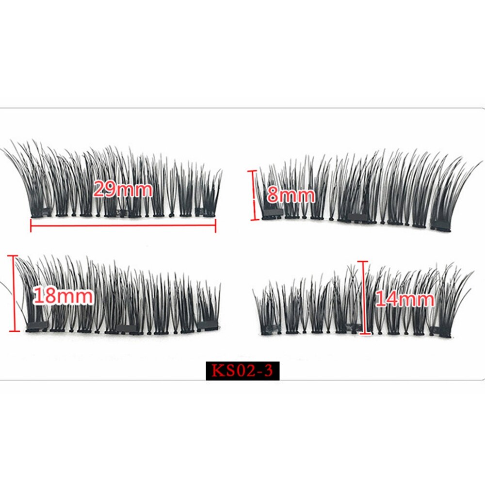 Magnetic Eyeashes with 2 Magnet Tweezers Set Natural False Eyelash Acrylic Box Packaging Magnet Lashes Makeup Tool