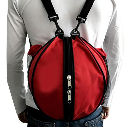 Bolsa de hombro de bola deportiva portátil, mochila de almacenamiento para baloncesto, fútbol, voleibol, bolso de mano, correa de hombro de forma redonda: Red Backpack