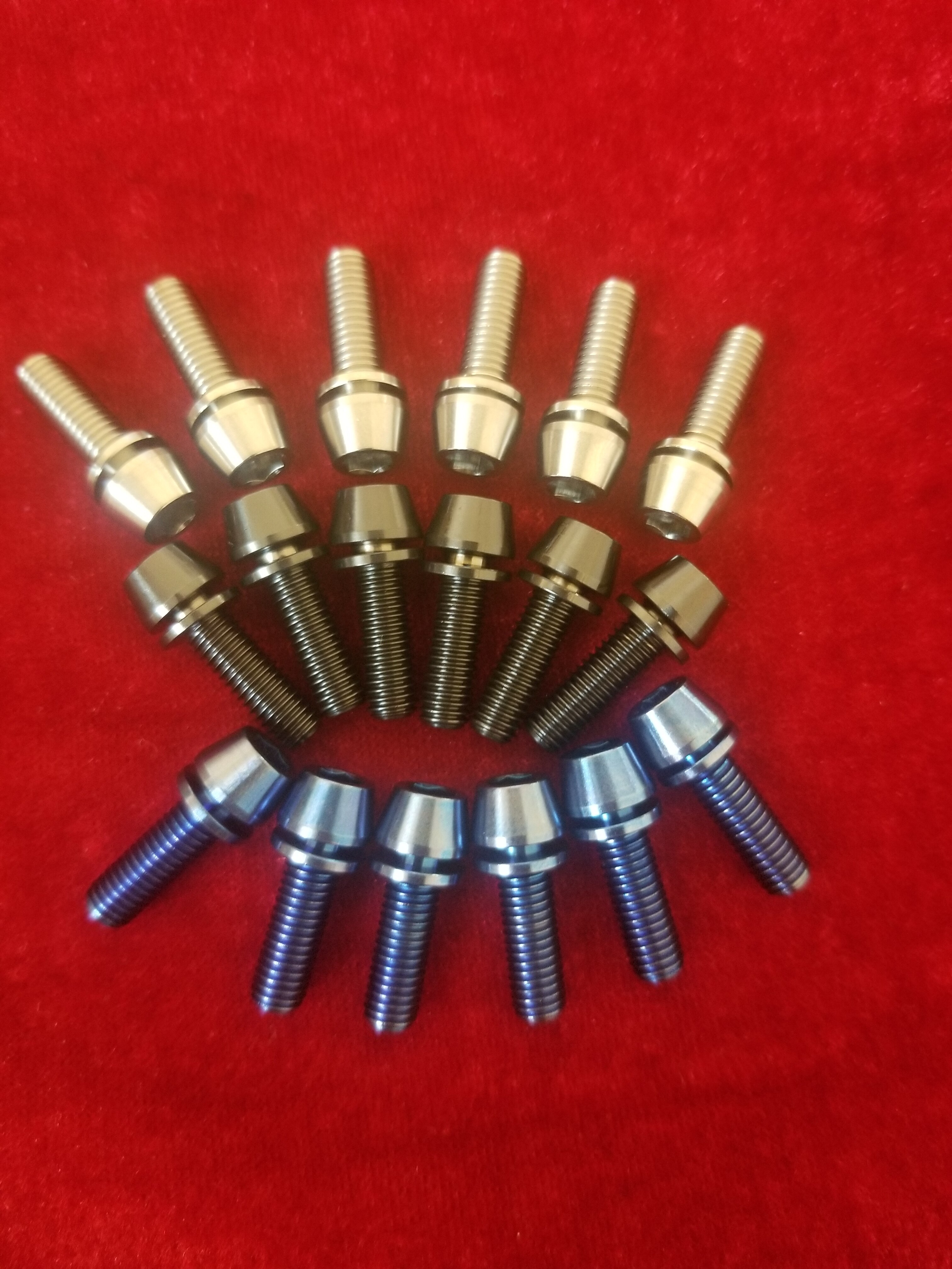 6pcs GR5 Bicycle Titanium Steel Screws Bolts With Titanium Washer M5*16mm TI-6al-4V DIN912 Inner Hexagon Ultralight