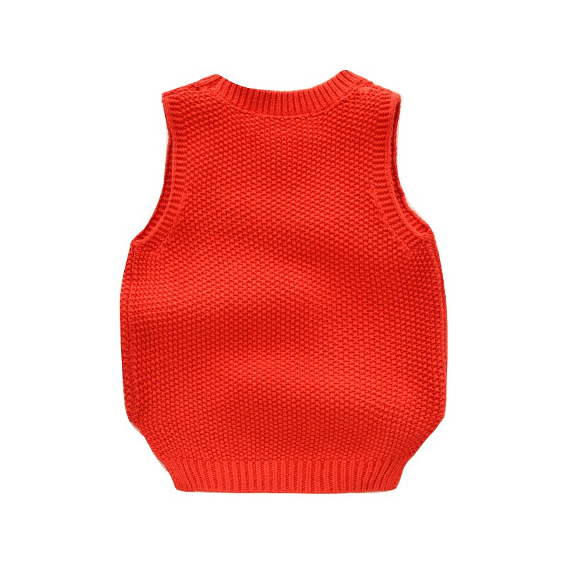 Meisjes jongens top, herfst shirt, ronde hals mouwloos casual elastische zoom winddicht warm breien blouse