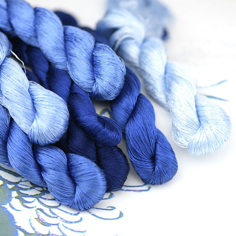 Zijde Borduurgaren/100% Zijden Draad/Hand Borduren Borduren Kruissteek/Blauw Serie/12 Pure Kleuren